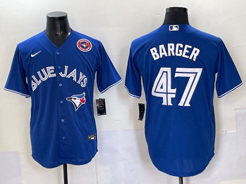 Men Toronto Blue Jays #47 Barger Blue Game 2025 Nike MLB Jersey style 002